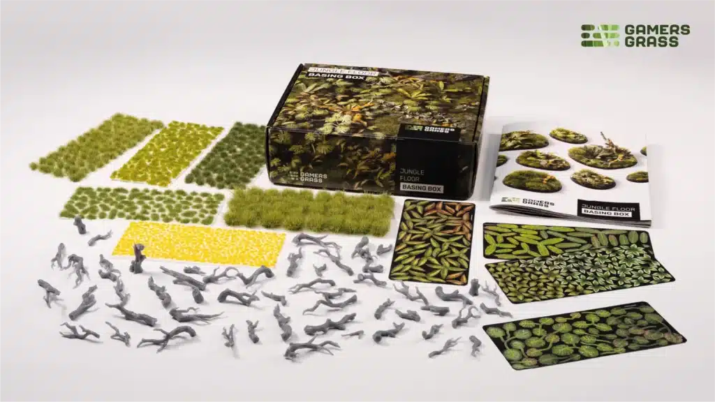 GamersGrass Jungle Floor Basing Box est la nouveauté de Gamersgrass , ce specialiste mondial de la fabrication de touffes et accessoires