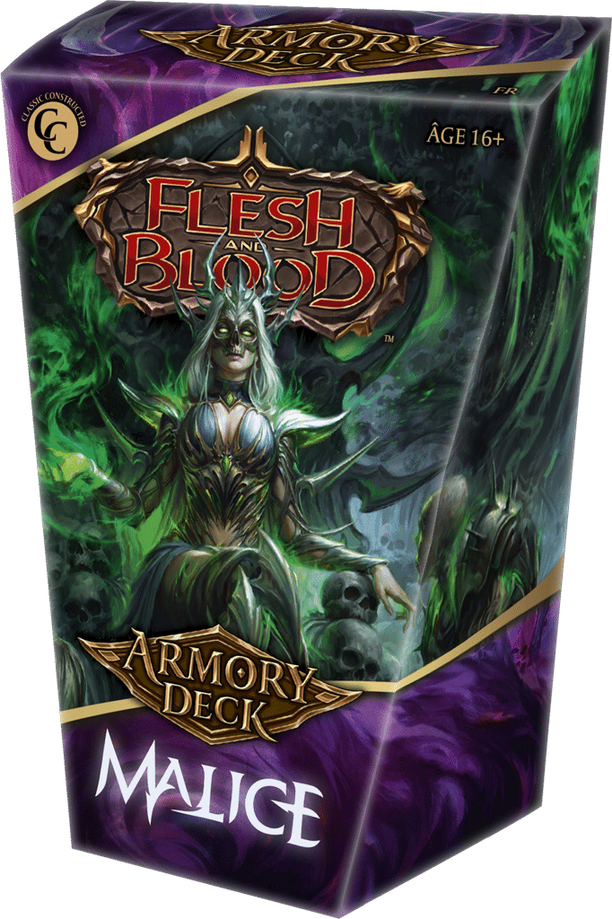 Découvrez Flesh and Blood - Armory Deck : Malice VF , une nouvelle façon de jouer à notre super jeu de cartes Flesh and Blood, ce superbe TCG