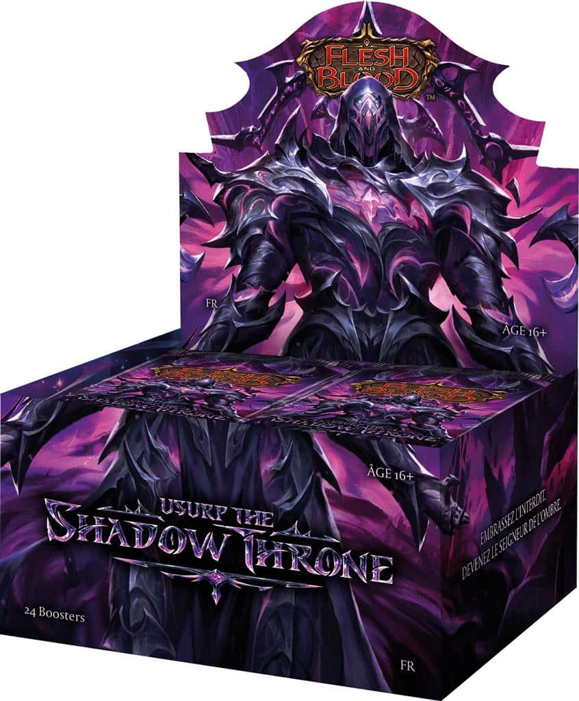 Découvrez Flesh and Blood - Display Usurp the Shadow Throne VF , une nouvelle façon de jouer à notre super jeu de cartes Flesh and Blood, ce superbe TCG