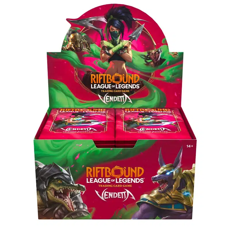 Découvrez la League of Legends TCG : Display Set 4 : Vendetta VF accompagnant de multiples autres produits