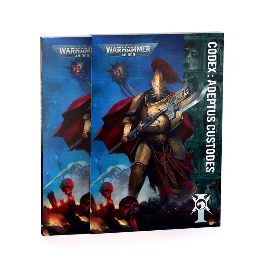 Découvrez le Codex Adeptus Custodes, avec 13 détachements, 27 fiches techniques, historique et règles pour mener vos gardes de l’Empereur au combat.