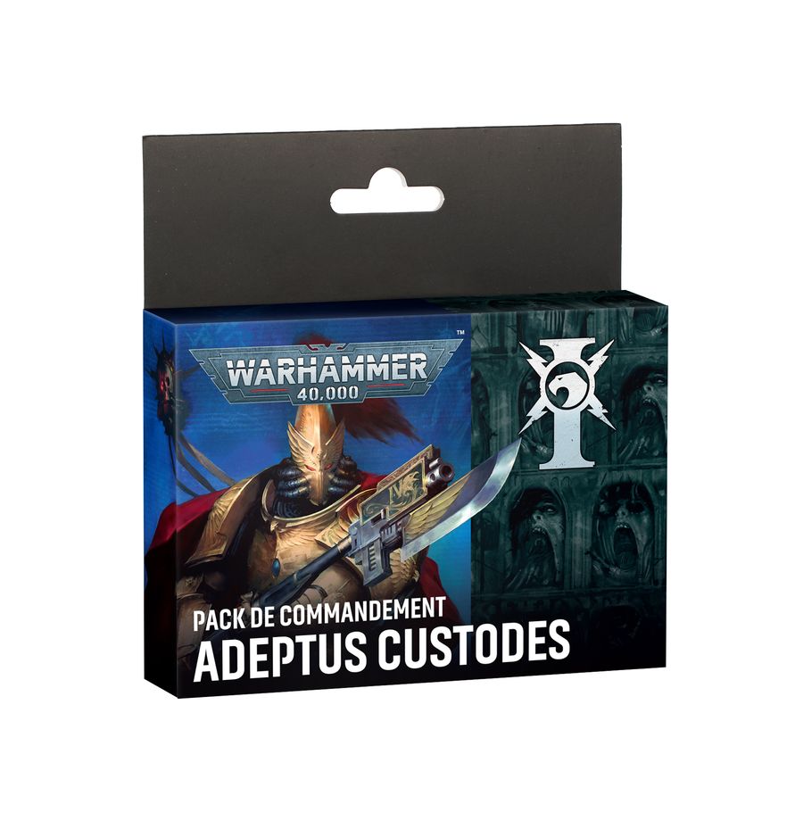 Découvrez le Pack de Commandement Adeptus Custodes V11, un pack de cartes contenant les détachements, améliorations et stratagèmes Adeptus Custodes