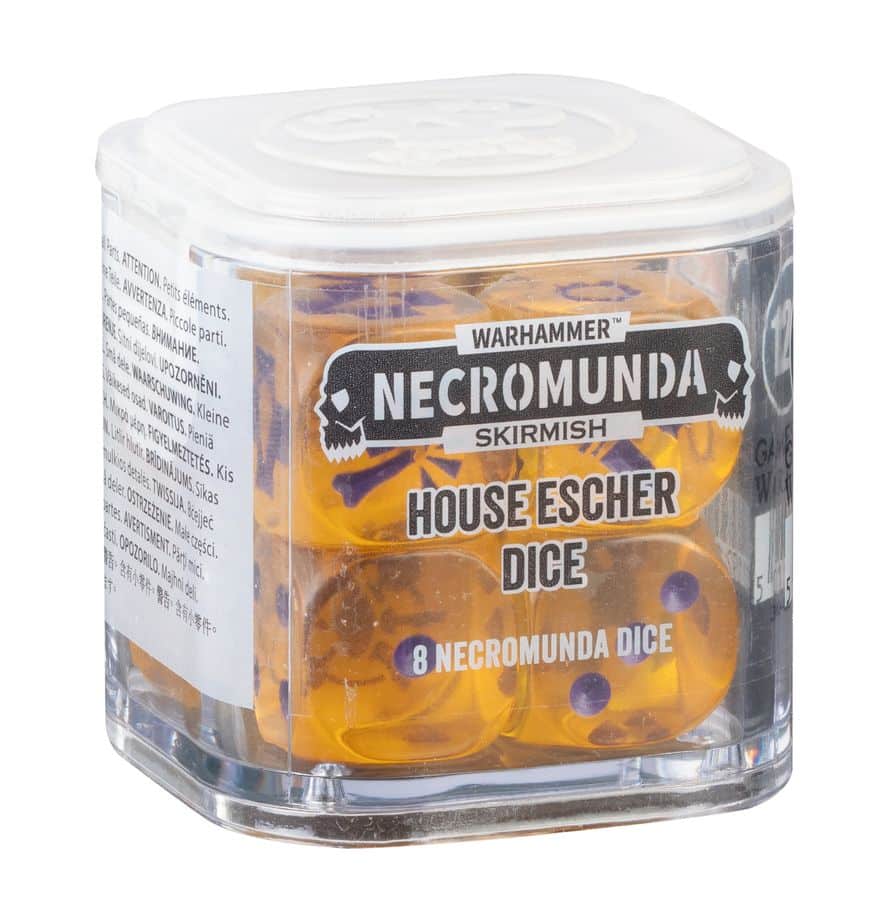 Collectionner ou jouer avec ce sublime Necromunda : House Escher Dice aux couleurs de la maison Escher pour le jeu Necromunda