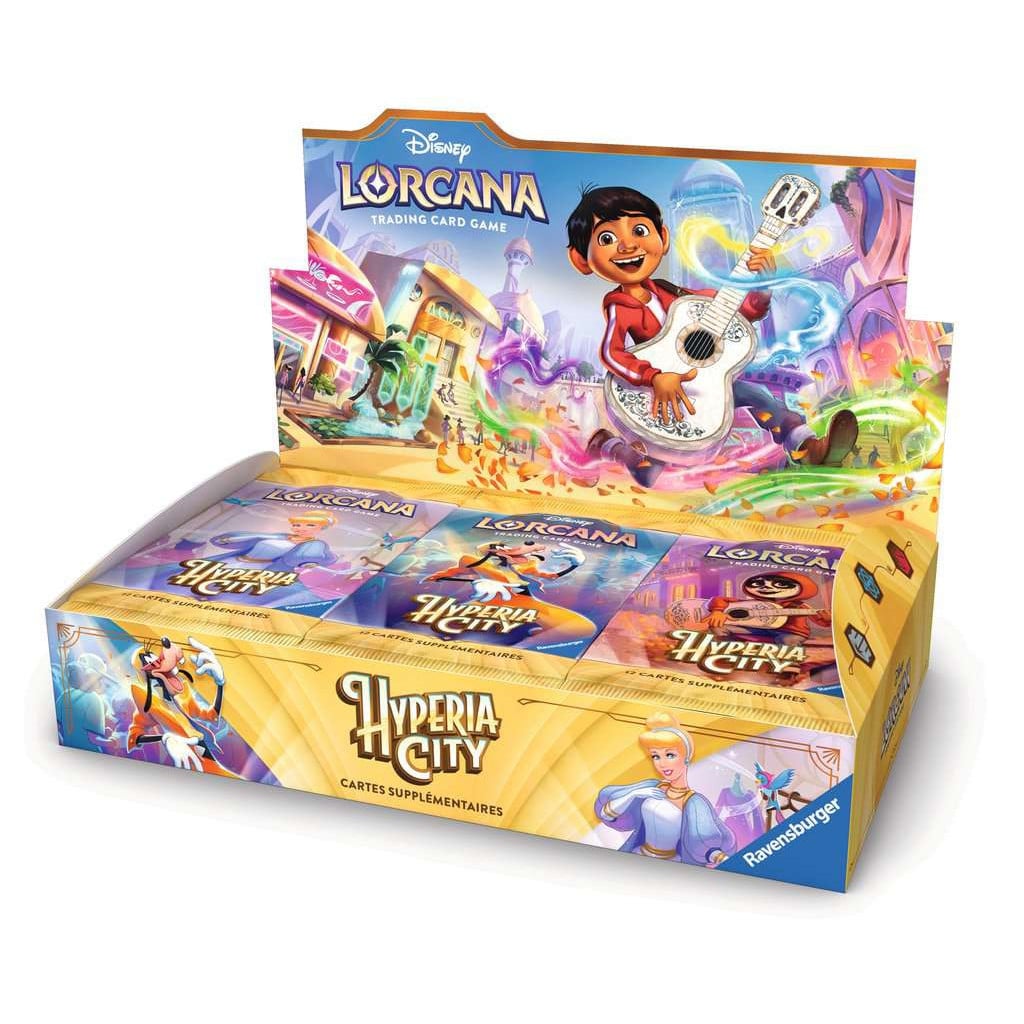Disney Lorcana : Set 14 : Display Hyperia City FR est un excellent moyen de collectionner ce chapitre avec ses nouveaux mecanismes de jeu