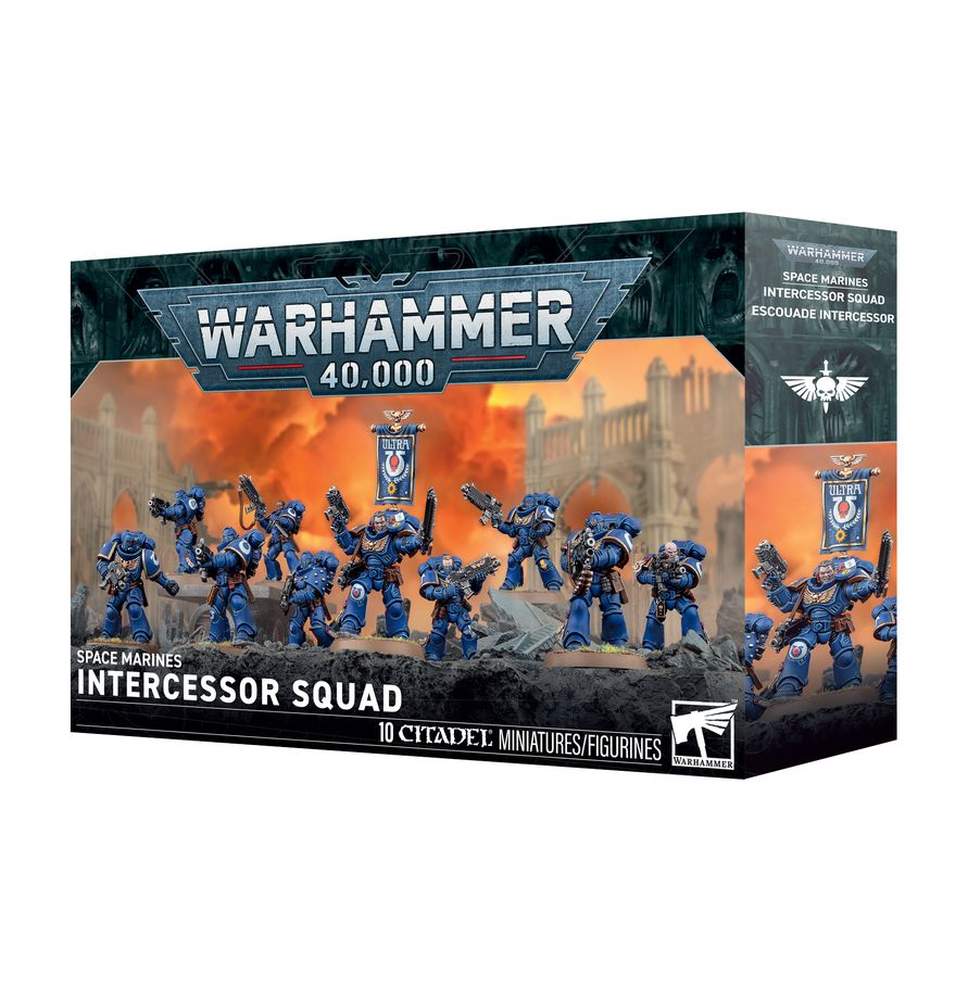 Découvrez les Intercessors Space Marines, une escouade polyvalente et personnalisable avec de nombreuses options d’équipement et de casques.