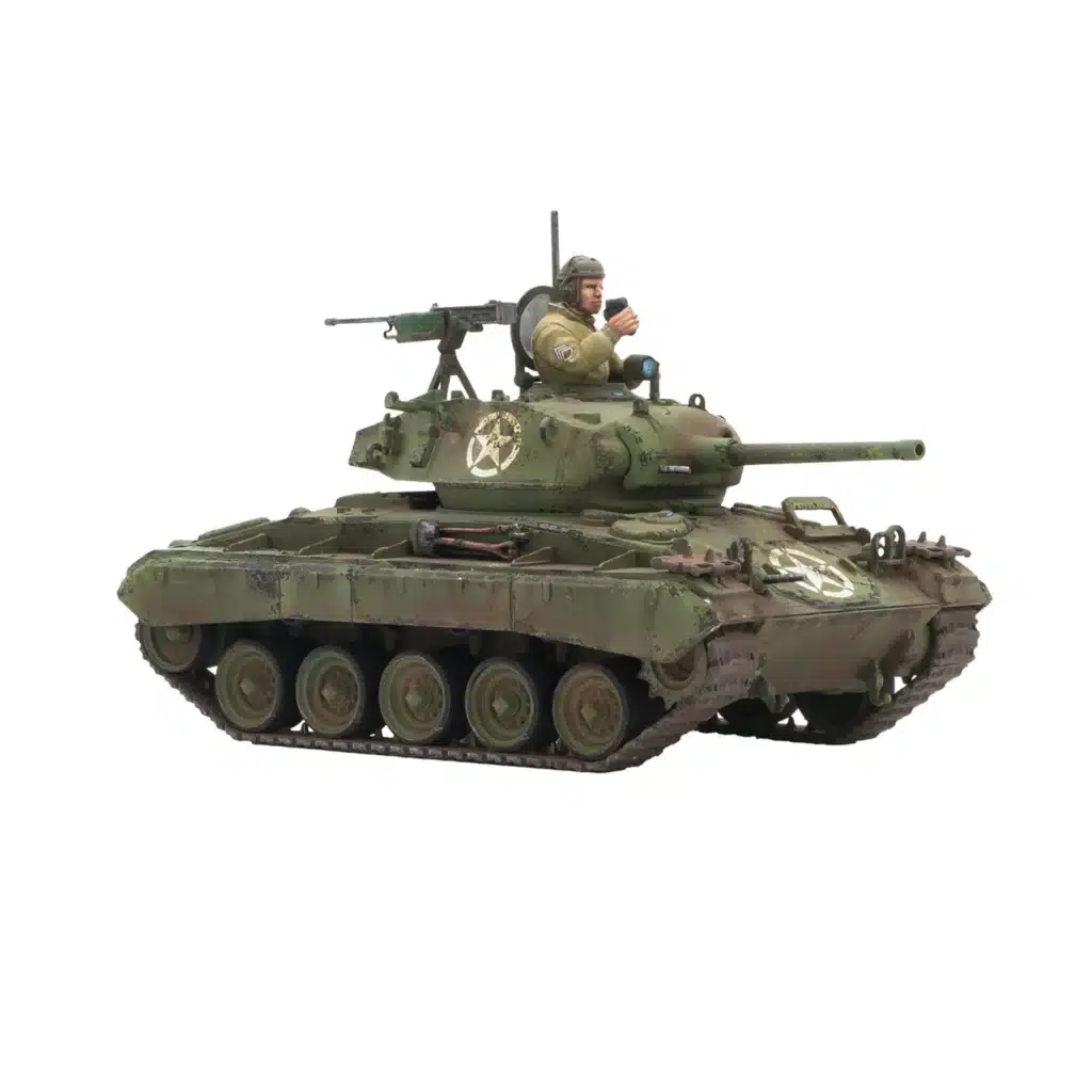 Bolt Action - M24 Chaffee Light Tank est un starter parfait pour commencer ou compléter votre armées des US Marines pour Bolt Action
