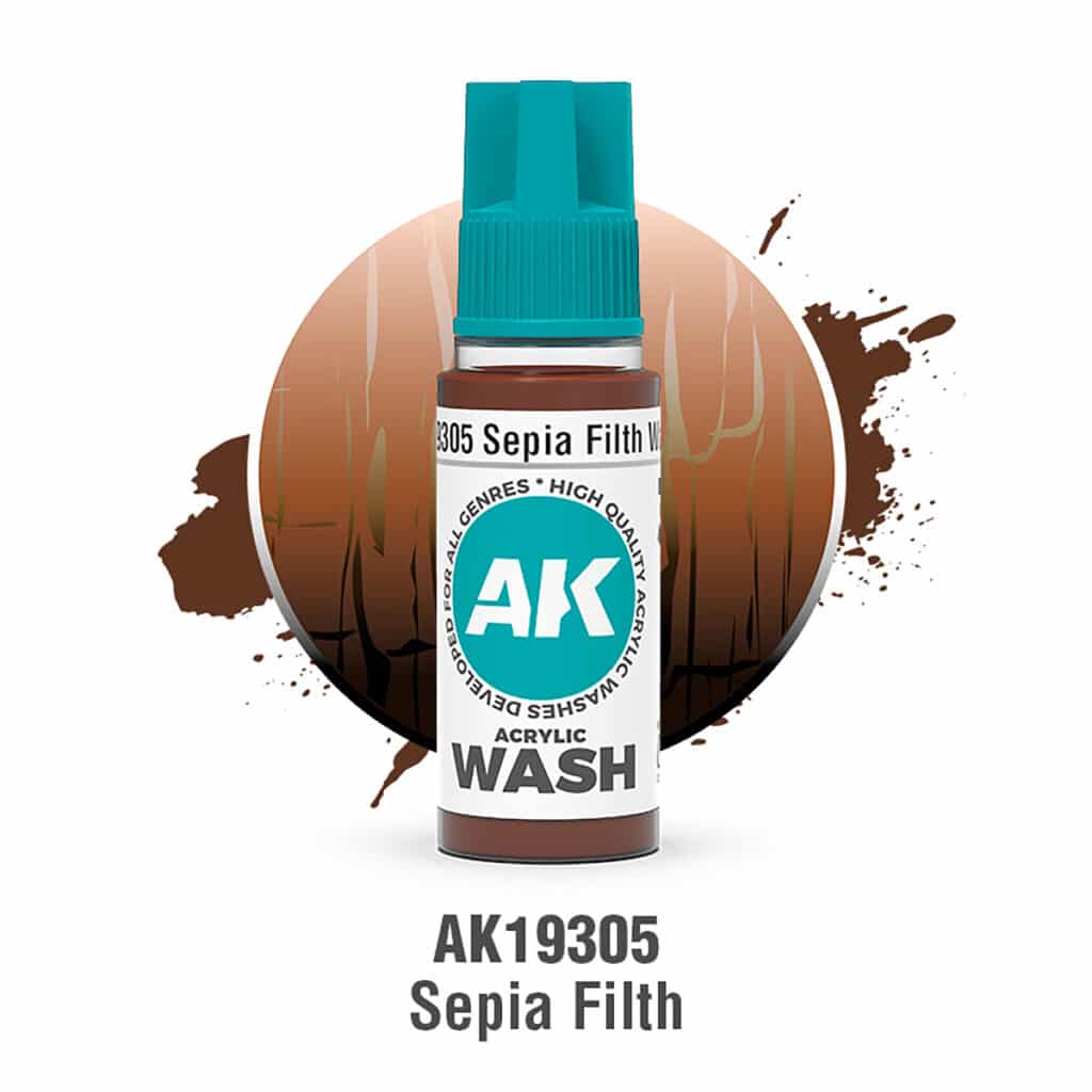 Maxireves a choisi pour vous cet nouveau set AK Sepia Filth – Acrylic Wash afin que vous puissiez découvrir la magnifique nouvelle gamme de Wash