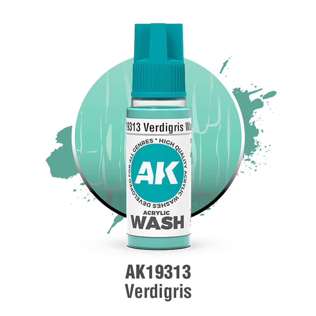 Maxireves a choisi pour vous cet nouveau set AK Verdigris – Acrylic Wash afin que vous puissiez découvrir la magnifique nouvelle gamme de Wash