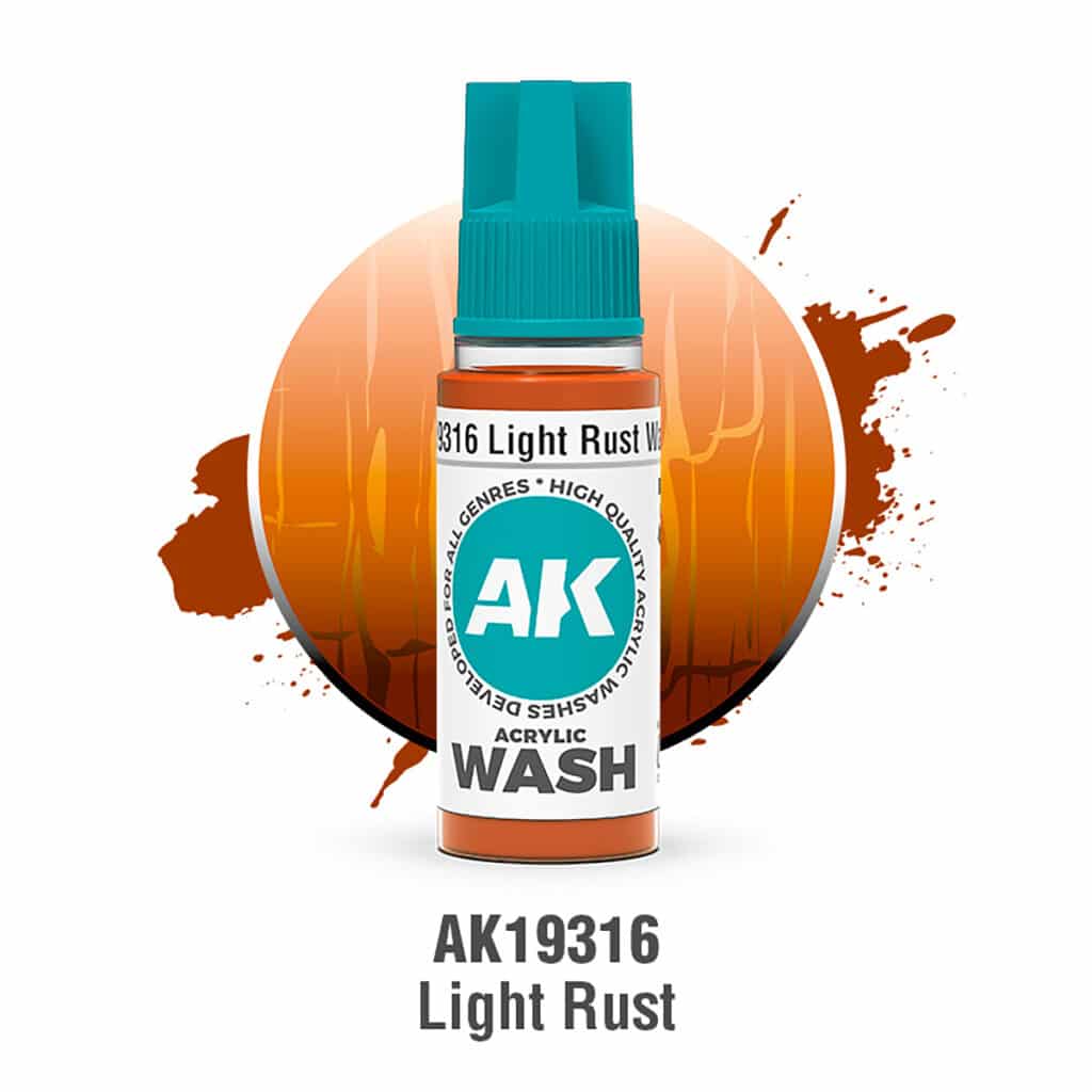 Maxireves a choisi pour vous cet nouveau set AK Light Rust – Acrylic Wash afin que vous puissiez découvrir la magnifique nouvelle gamme de Wash