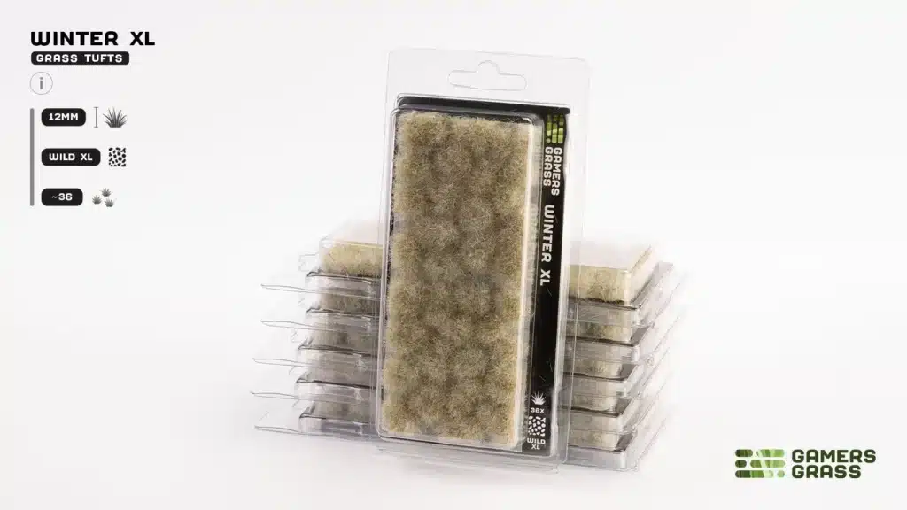 Découvrez les Gamersgrass Winter XL 12mm, parfait pour garnir vos socles ou diorama