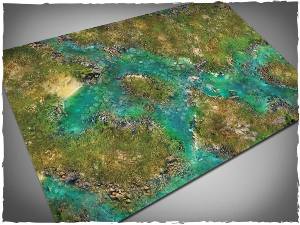 Découvrez le Game Mat Helian League 44*60, un tapis de jeu parfait pour vos parties de jeux de figurines dans le thème des Royaume des Cieux