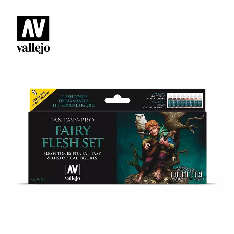 Vallejo Fantasy Pro - Fairy flesh set fait partie des superbes nouveaux set de vallejo pour la peinture au pinceau