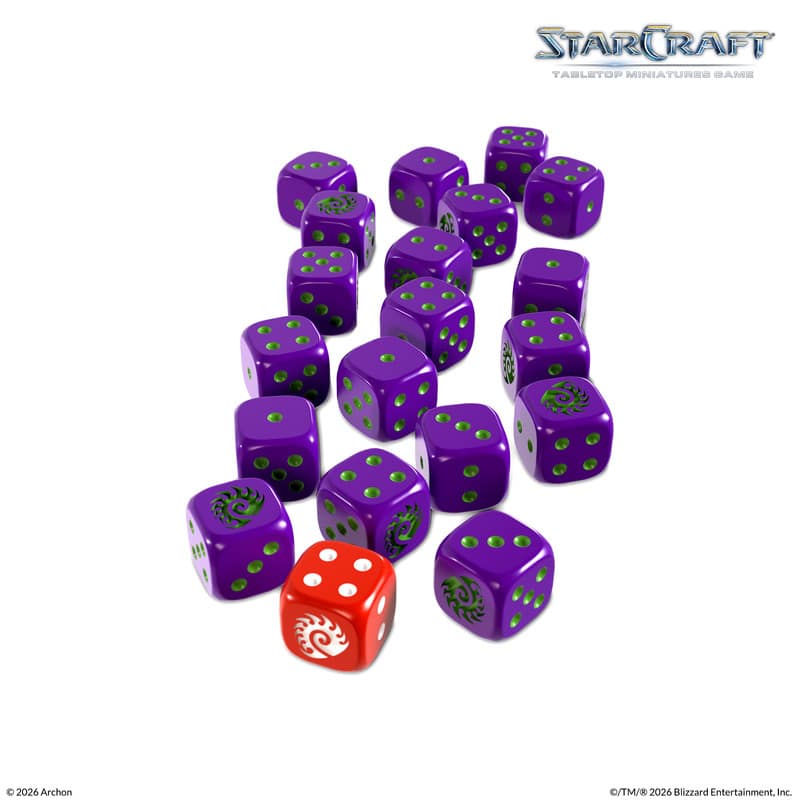 Découvrez Starcraft : Custom Dice Set: Zerg est une extension du trés attendu Starcraft l'adaptation en figurines du célébre jeu vidéo
